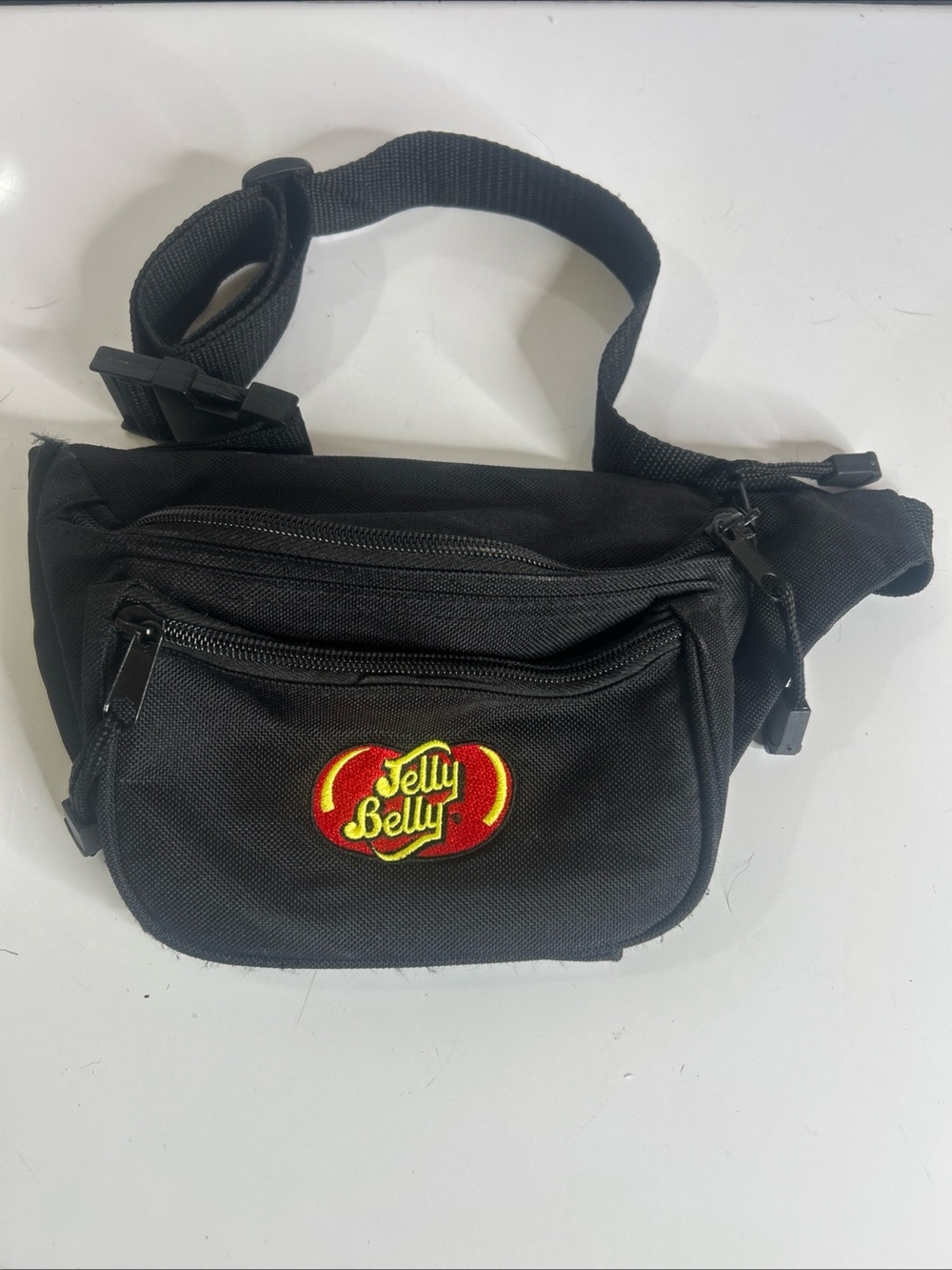 Jelly Belly Black Fanny Shoulder Belt Pack with 3 Zippered Pouches